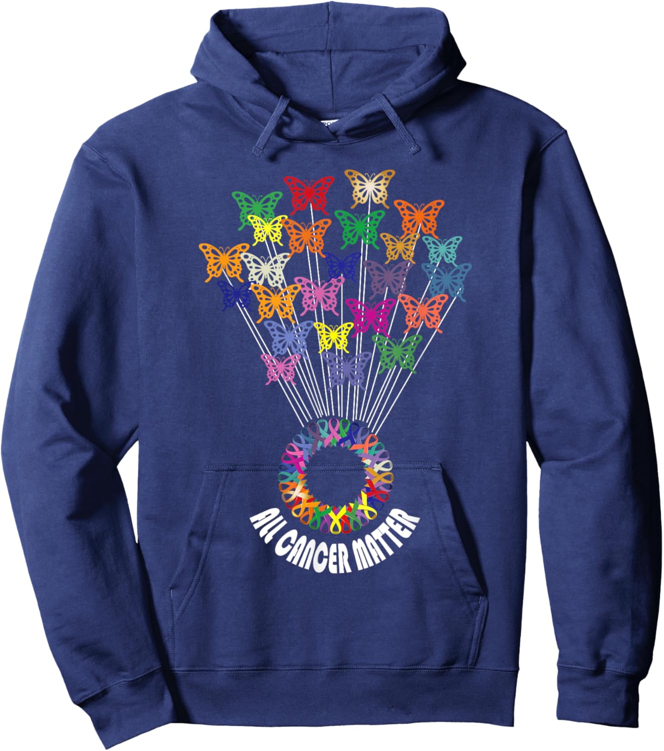 All Cancer Matters Awareness Day Ribbon Support Hoodie - Hoodie | Navy