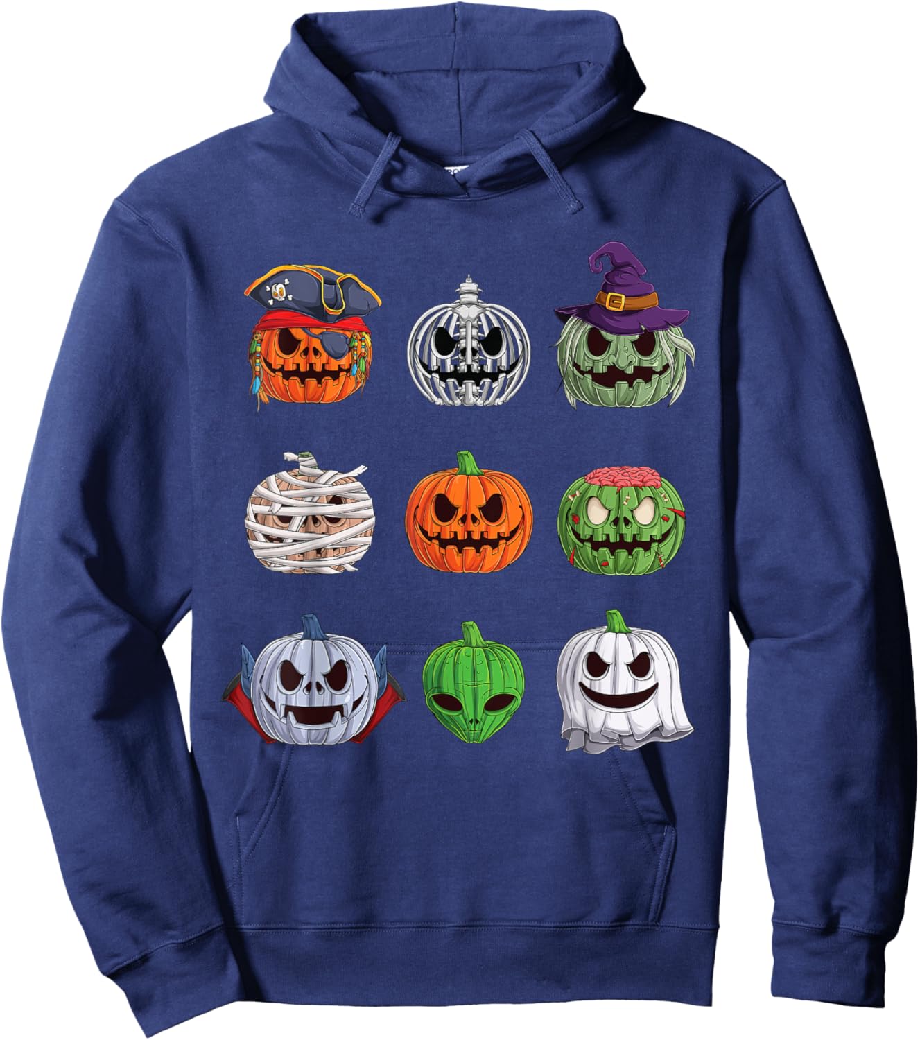 Funny Halloween costume Women Kids Men Pumpkin characters Hoodie - Hoodie | Navy