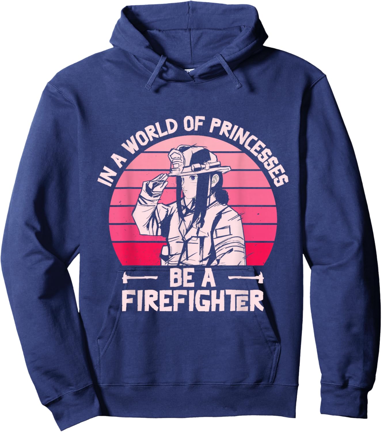 Firefighting Women Rescuer Fireman Firefighter Girl Hoodie - Hoodie | Navy