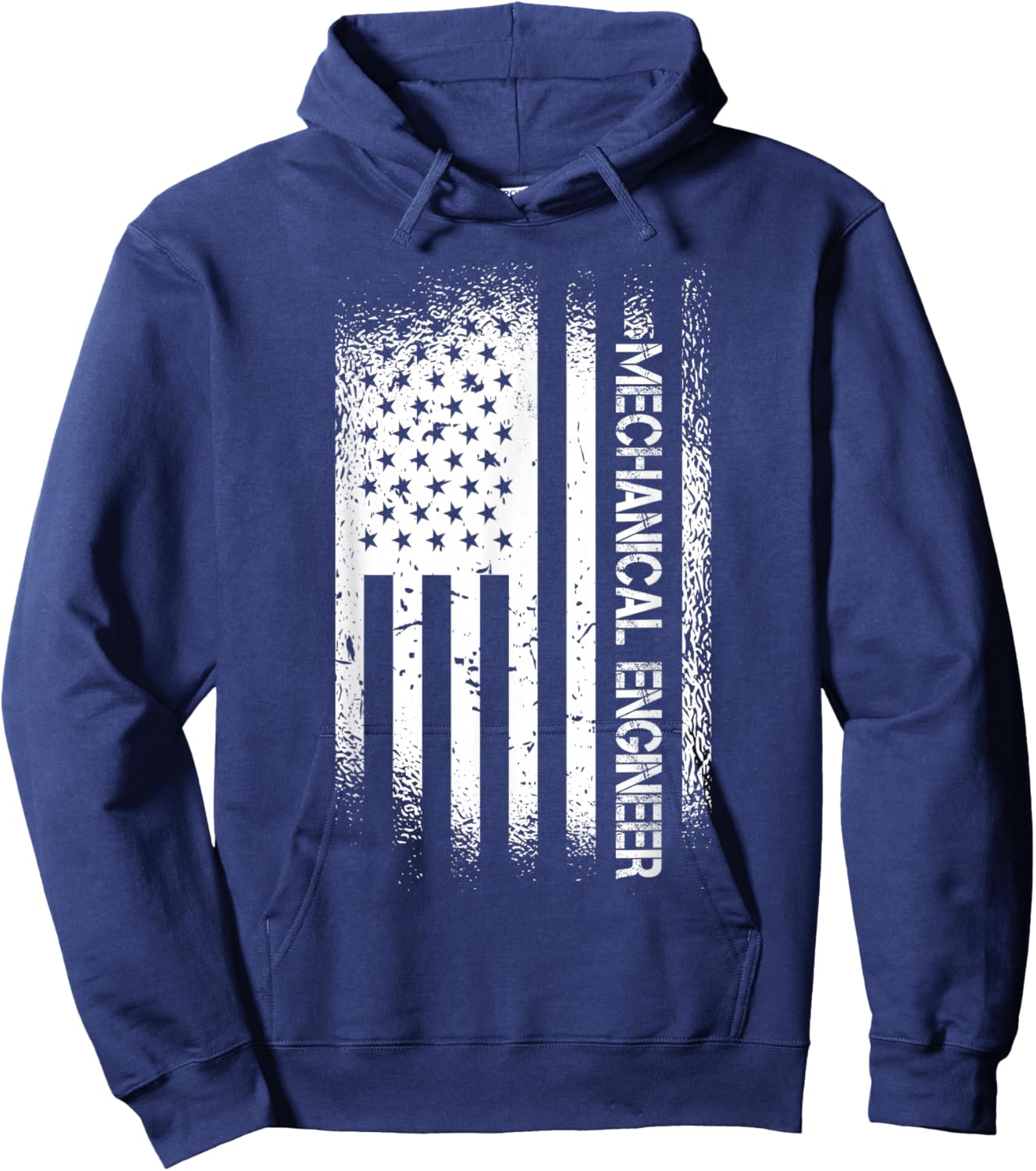 Patriotic Mechanical Engineer With American Flag Hoodie - Hoodie | Navy