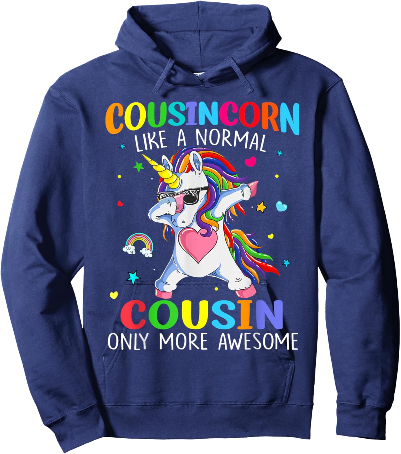 Cousincorn Like A Cousin Only Awesome Dabbing Unicorn Hoodie - Hoodie | Navy