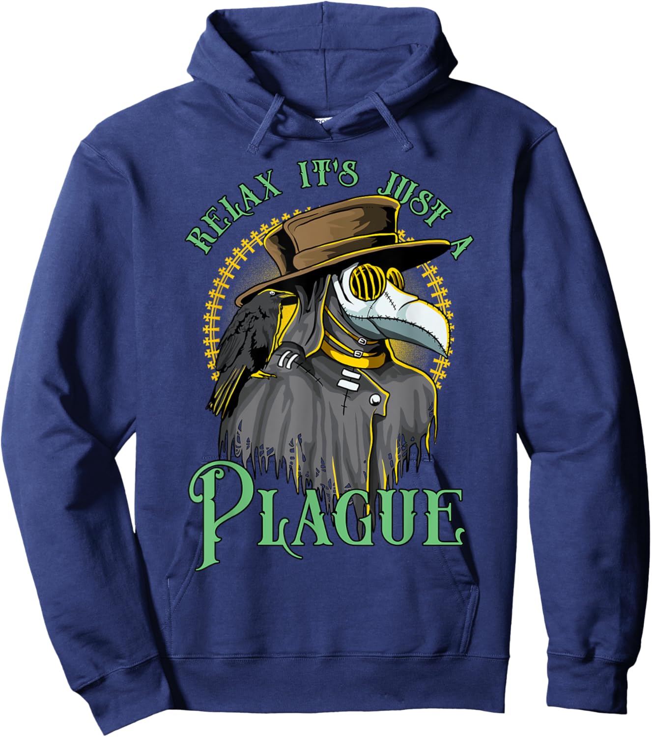 Relax It's Just A Plague Funny Doctor Middle Age Medicine Hoodie - Hoodie | Navy