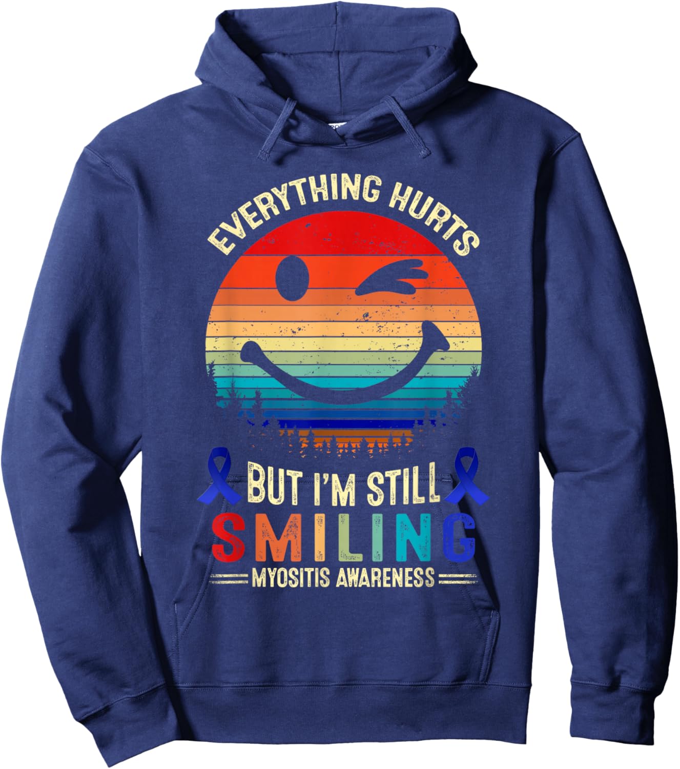I'm Still Smiling Myositis Awareness Hoodie - Hoodie | Navy