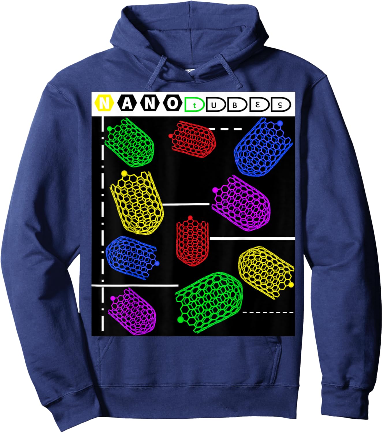 Funny Nerdy Forms Nanotubes Chemistry Teacher Geek Hoodie - Hoodie | Navy