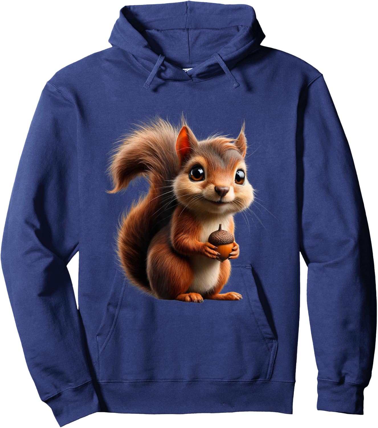 Cute Squirrel Holding Acorn - Squirrel Lover Hoodie - Hoodie | Navy