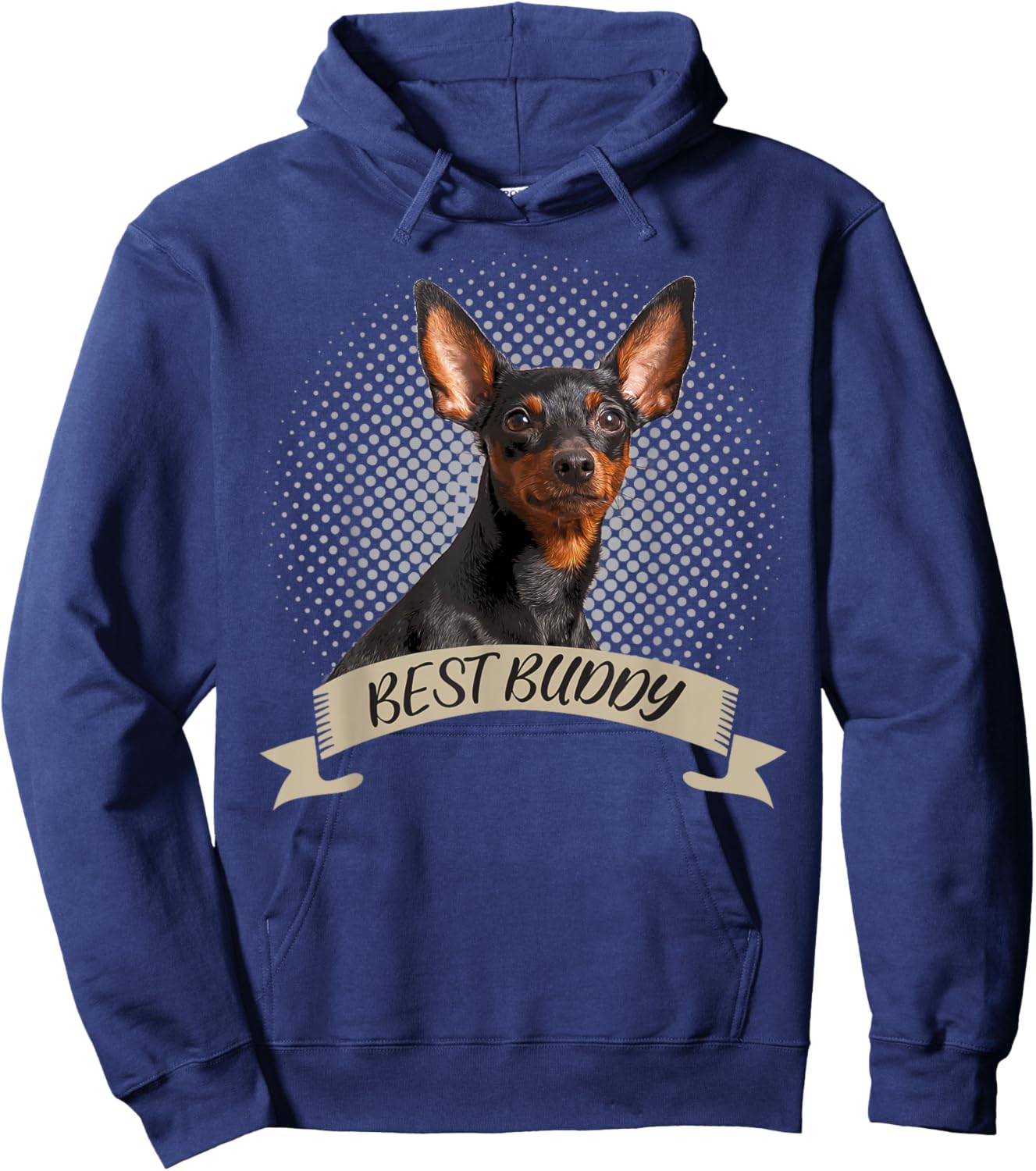 Miniature Pinscher Best Buddy Pet Portrait Hoodie - Hoodie | Navy