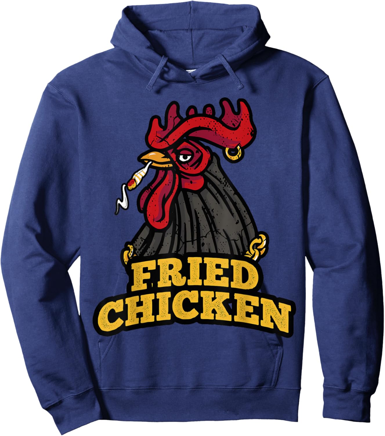 Marijuana Funny Stoner Weed Cannabis - Fried Chicken Hoodie - Hoodie | Navy