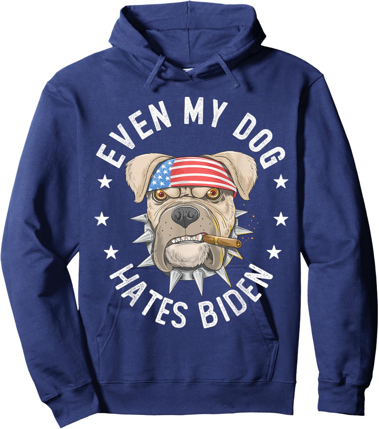 Vintage Anti Liberal Even My Dog Hates Biden Pit Bull Dog Women Hoodie - Hoodie | Navy