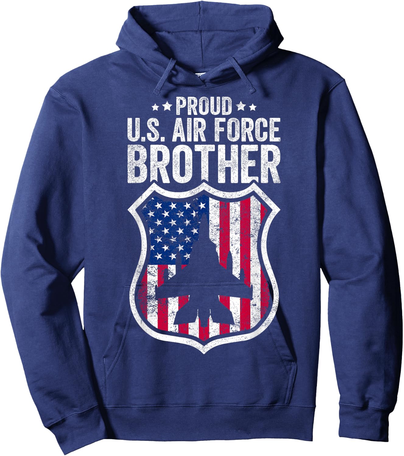 Vintage Proud Brother US Army Air Force Military Hoodie - Hoodie | Navy
