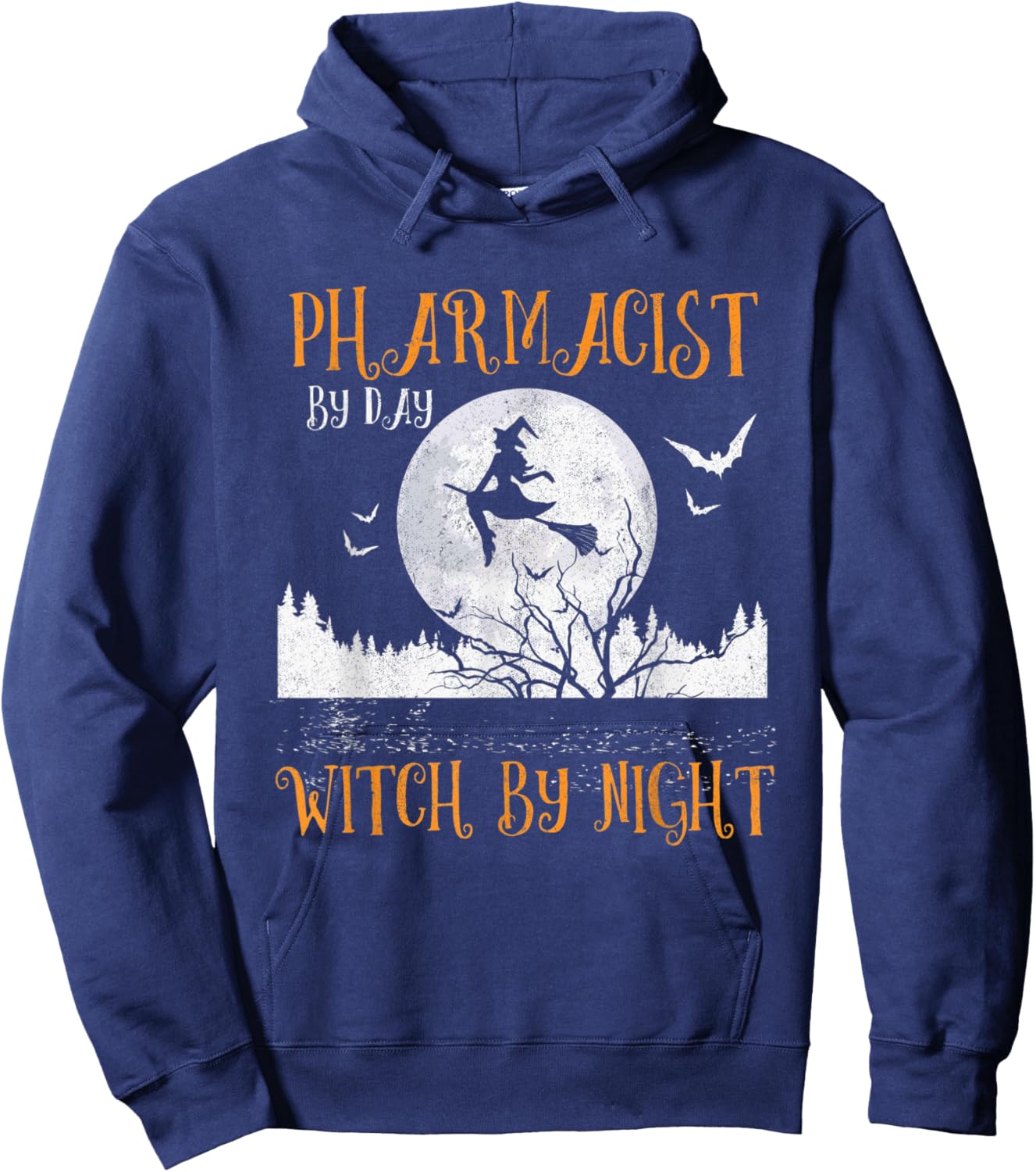 Pharmacist By Day Witch By Night Women Halloween Hoodie - Hoodie | Navy