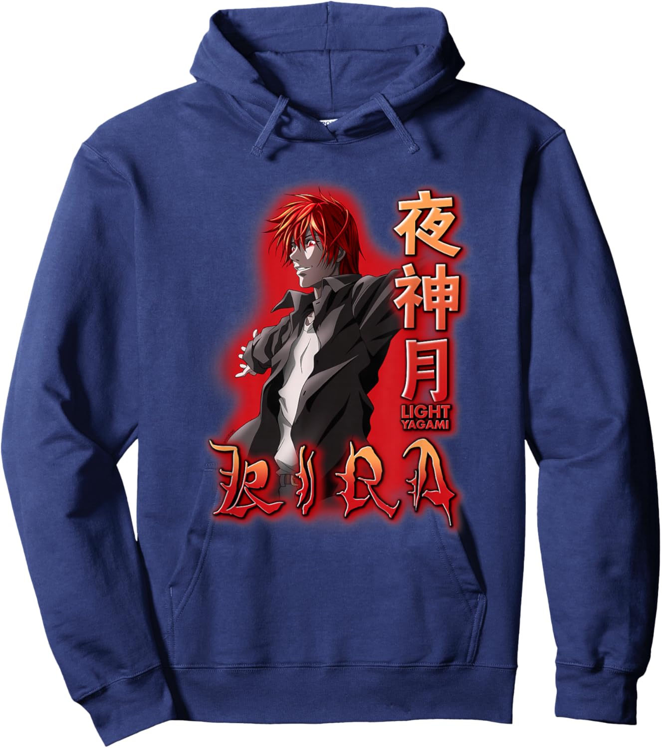 Death Note Light Yagami Kira Red Glow Anime Hoodie - Hoodie | Navy