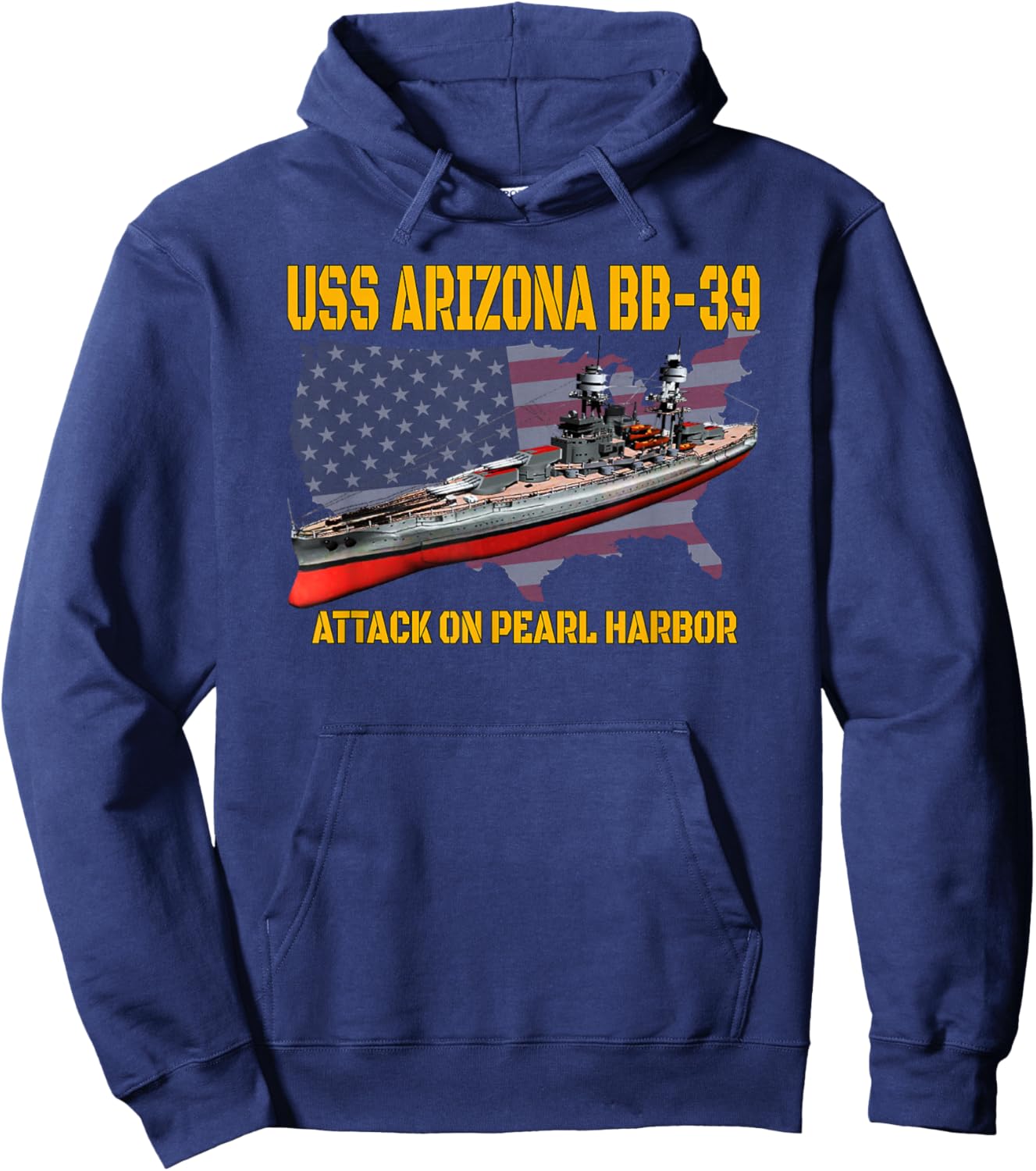 WW2 Warship Pearl Harbor Memory USS Arizona BB-39 Battleship Hoodie - Hoodie | Navy