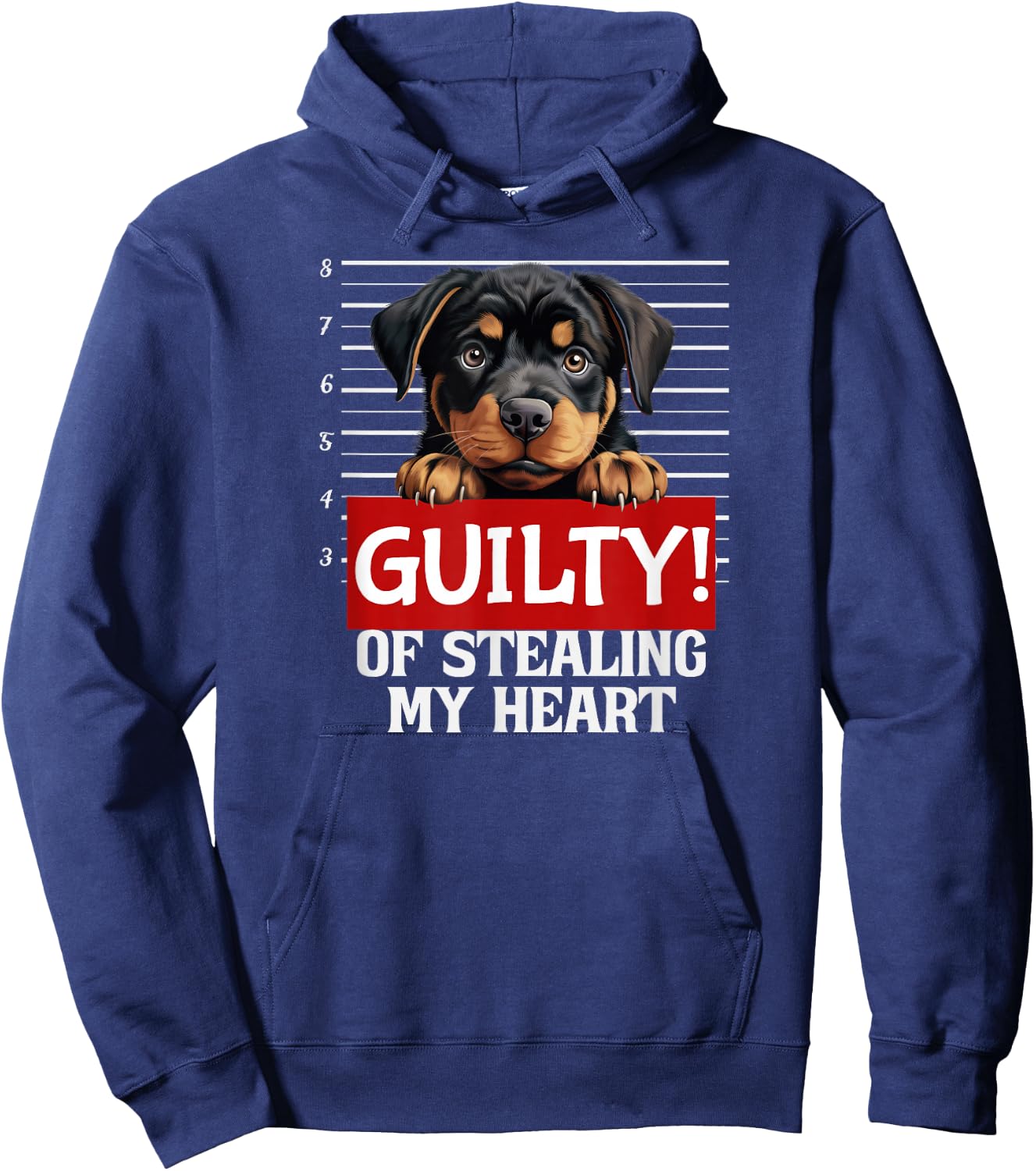 Funny Rottweiler Dog Breed Guilty Mugshot Fur Baby Pet Women Hoodie - Hoodie | Navy