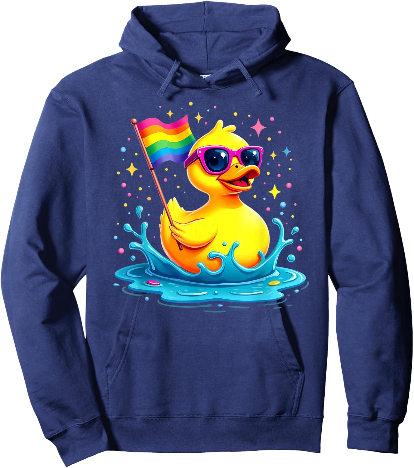 LGBT Pride Gay Lesbian Trans Rubber Duck Hoodie - Hoodie | Navy