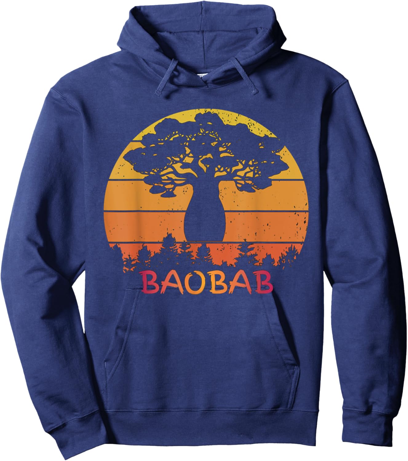 BaoBab Tree Love Nature Vintage Retro Style Funny Hoodie - Hoodie | Navy