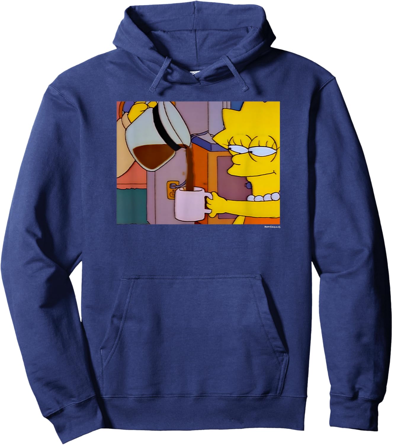 The Simpsons Lisa Coffee Smile V1 Hoodie - Hoodie | Navy