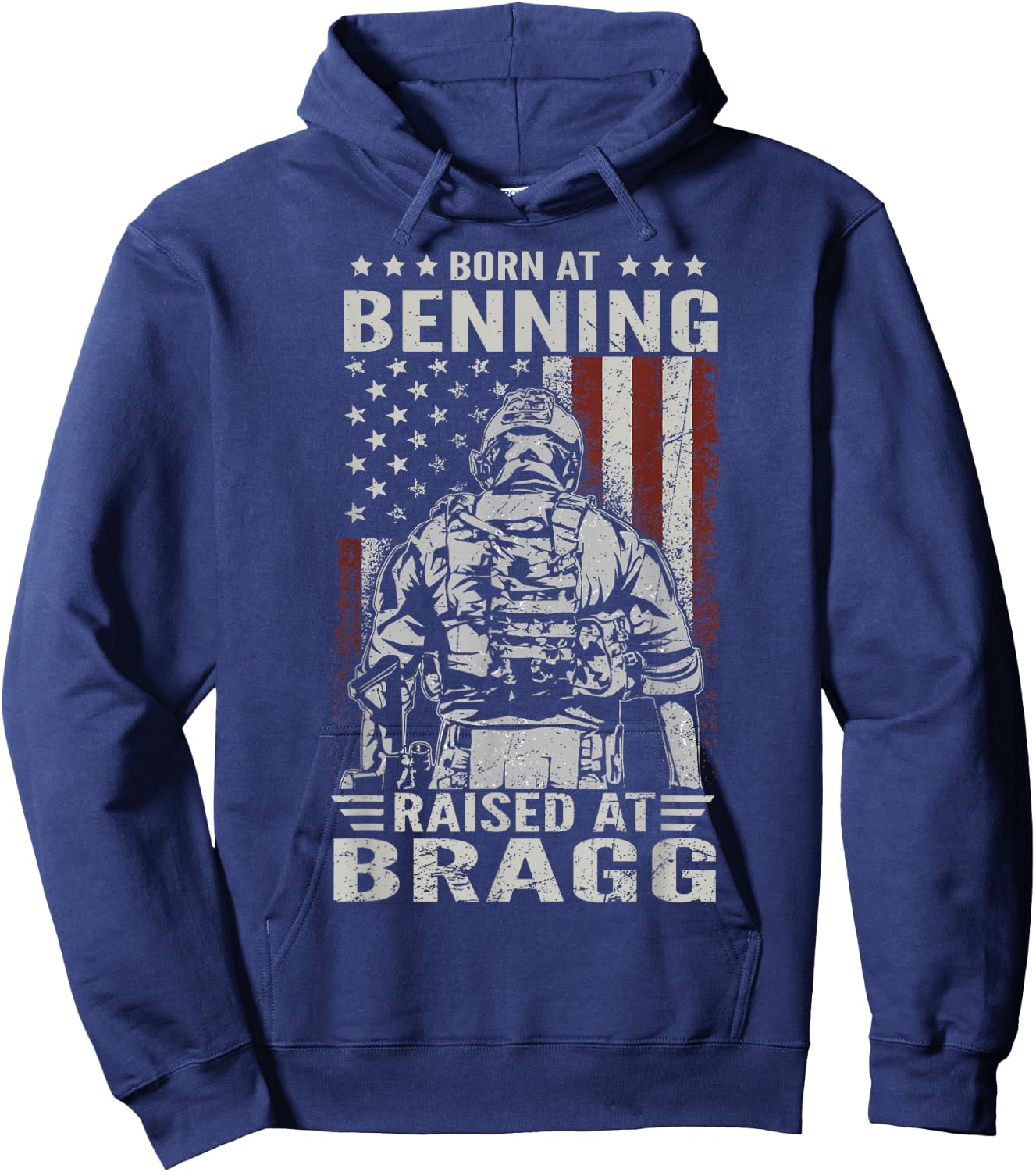 Born At Benning Raised At Bragg USA 82nd Airborne Division Hoodie - Hoodie | Navy