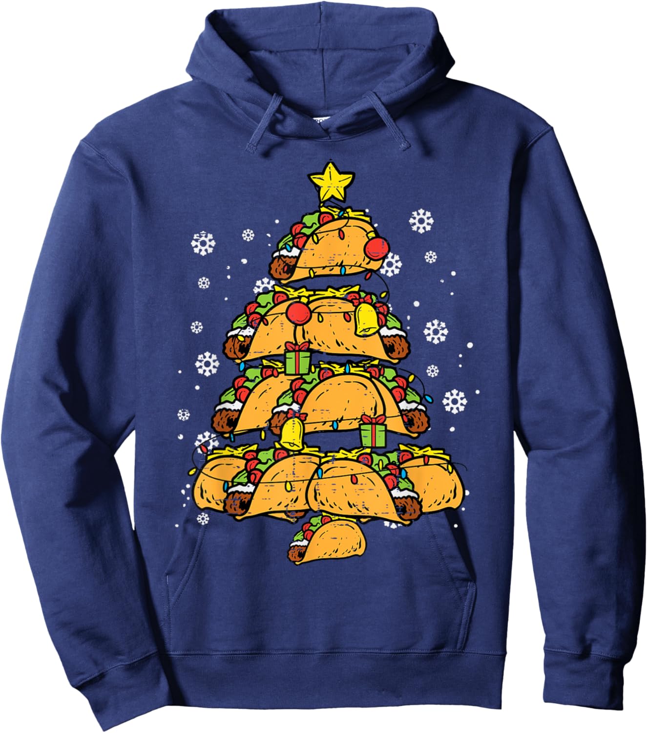 Taco Christmas Tree Xmas Mexican Food Hoodie - Hoodie | Navy