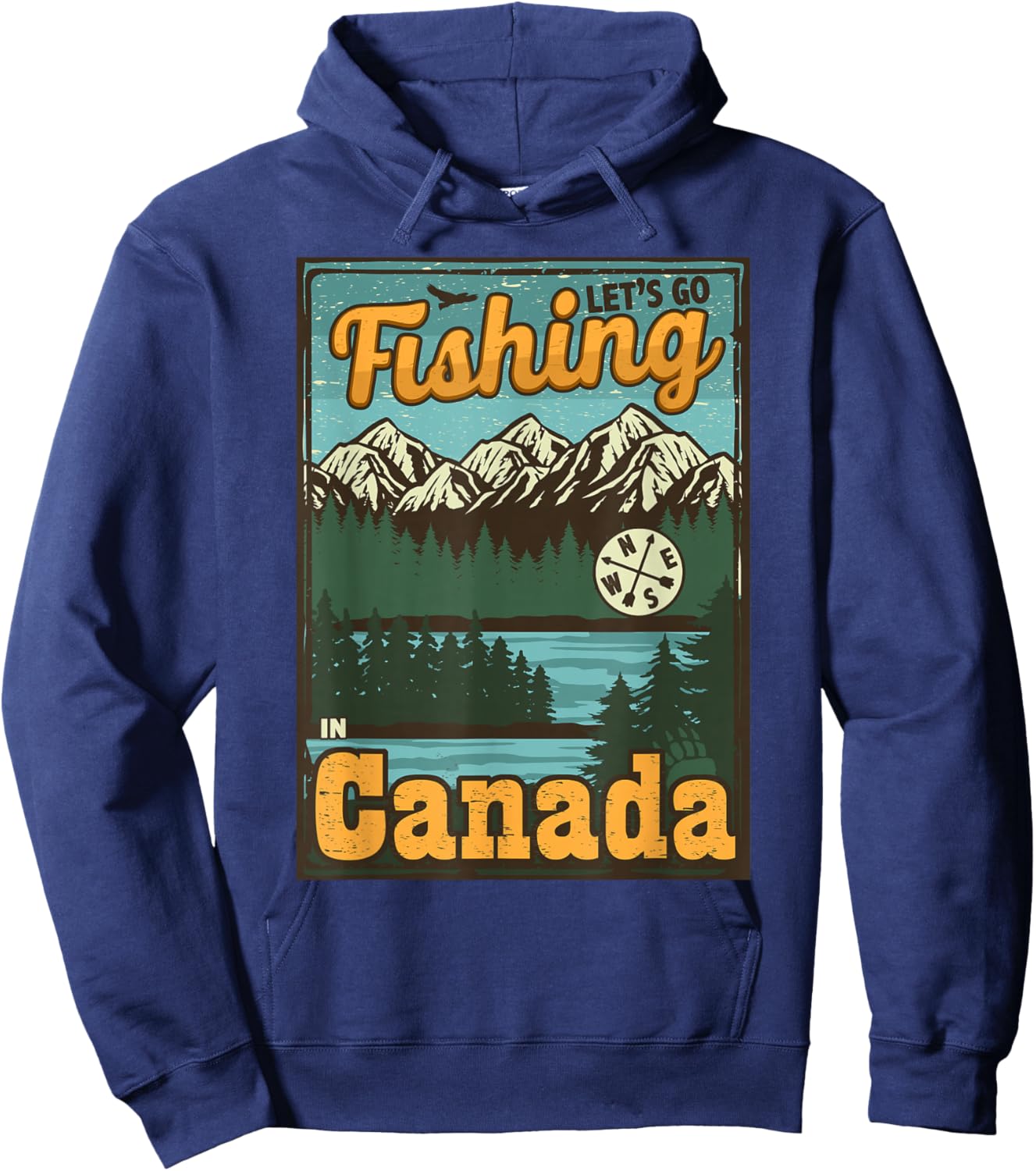 Let's go Fishing in Canada - Canada Fishing Hoodie - Hoodie | Navy