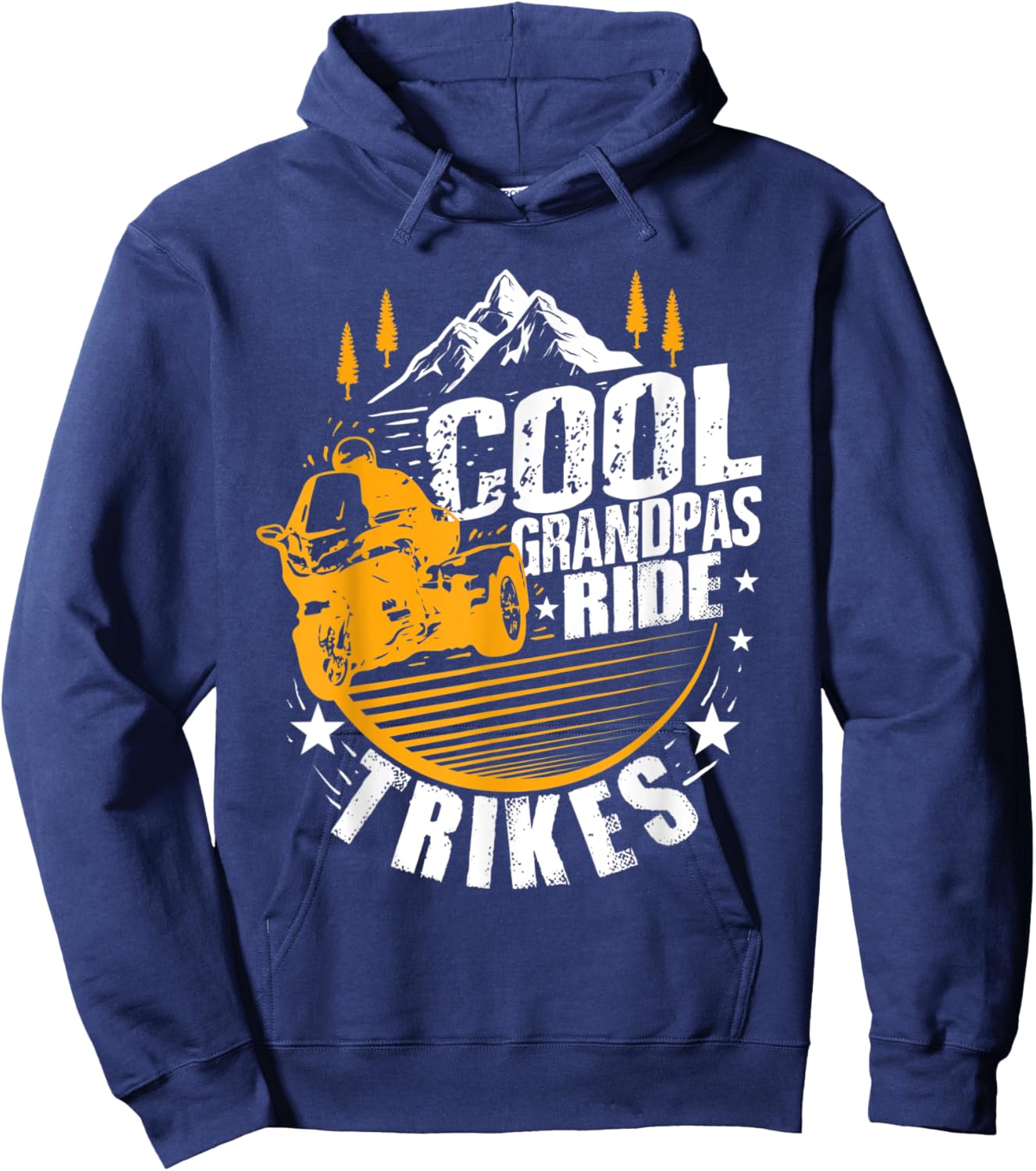 Funny Trike Rider Gift Cool Grandpas Ride Trikes Hoodie - Hoodie | Navy