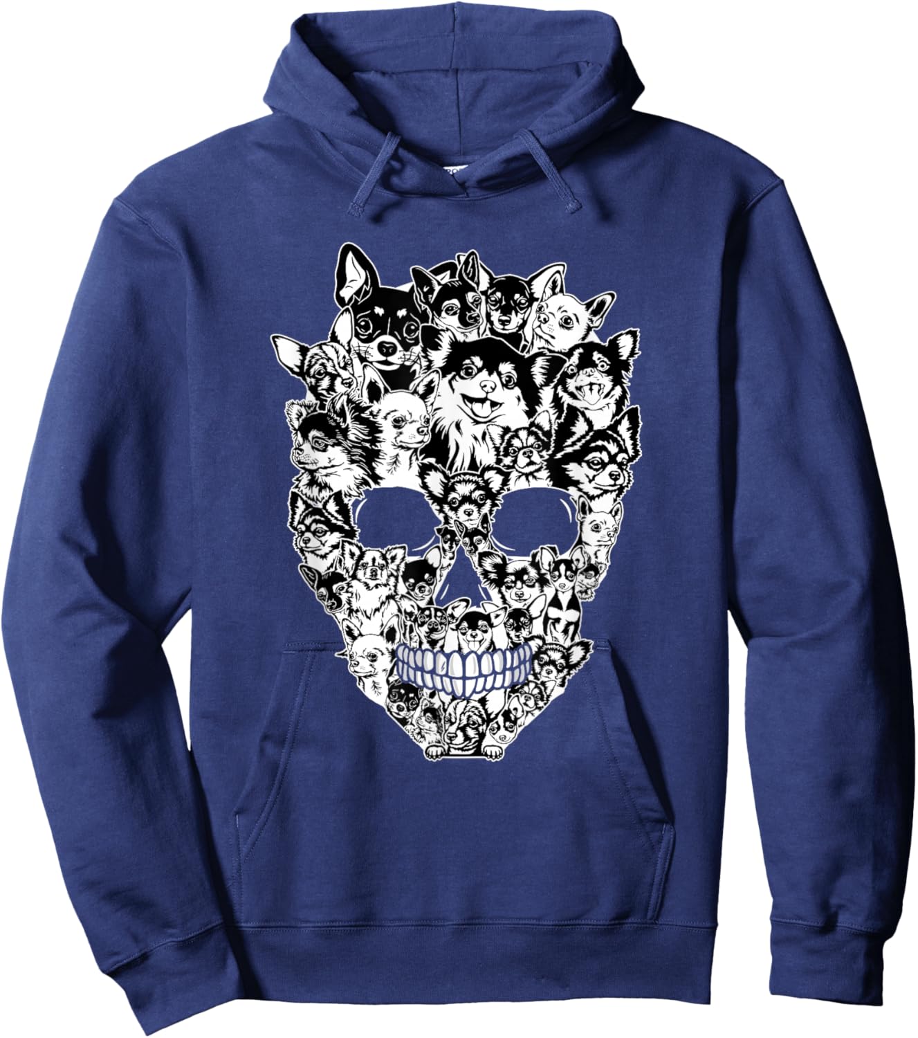 Funny Chihuahua Skull Dog Skeleton Halloween Women Kids Hoodie - Hoodie | Navy