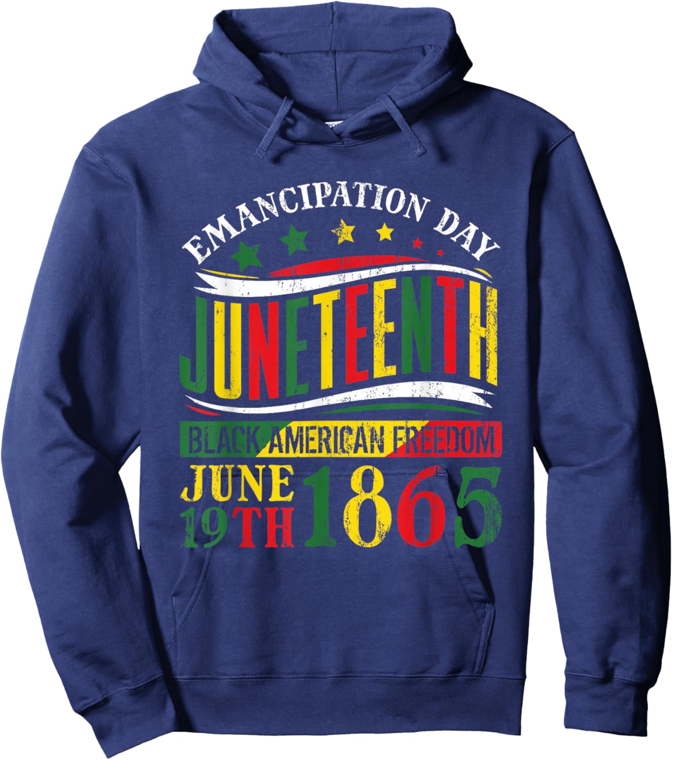 Juneteenth Black History Celebrating Black Freedom 1865 Small Hoodie - Hoodie | Navy