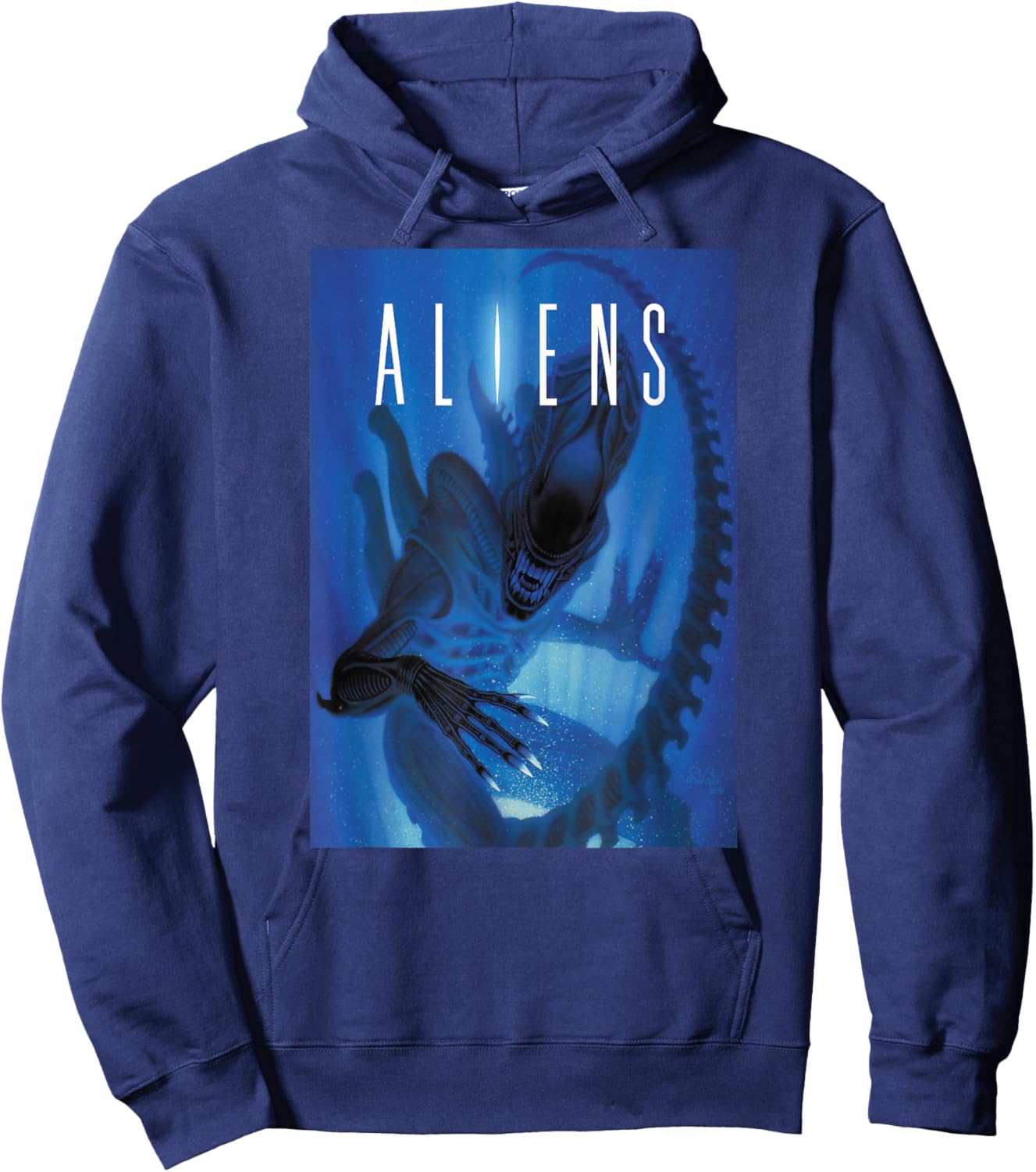 Aliens Xenomorph Blue Light Hoodie - Hoodie | Navy