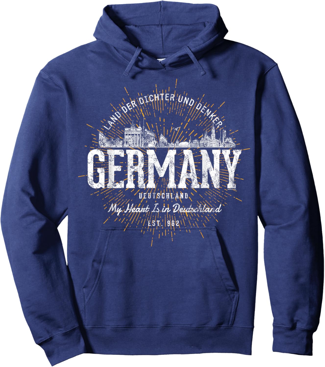 Vintage Style Retro Germany Hoodie - Hoodie | Navy