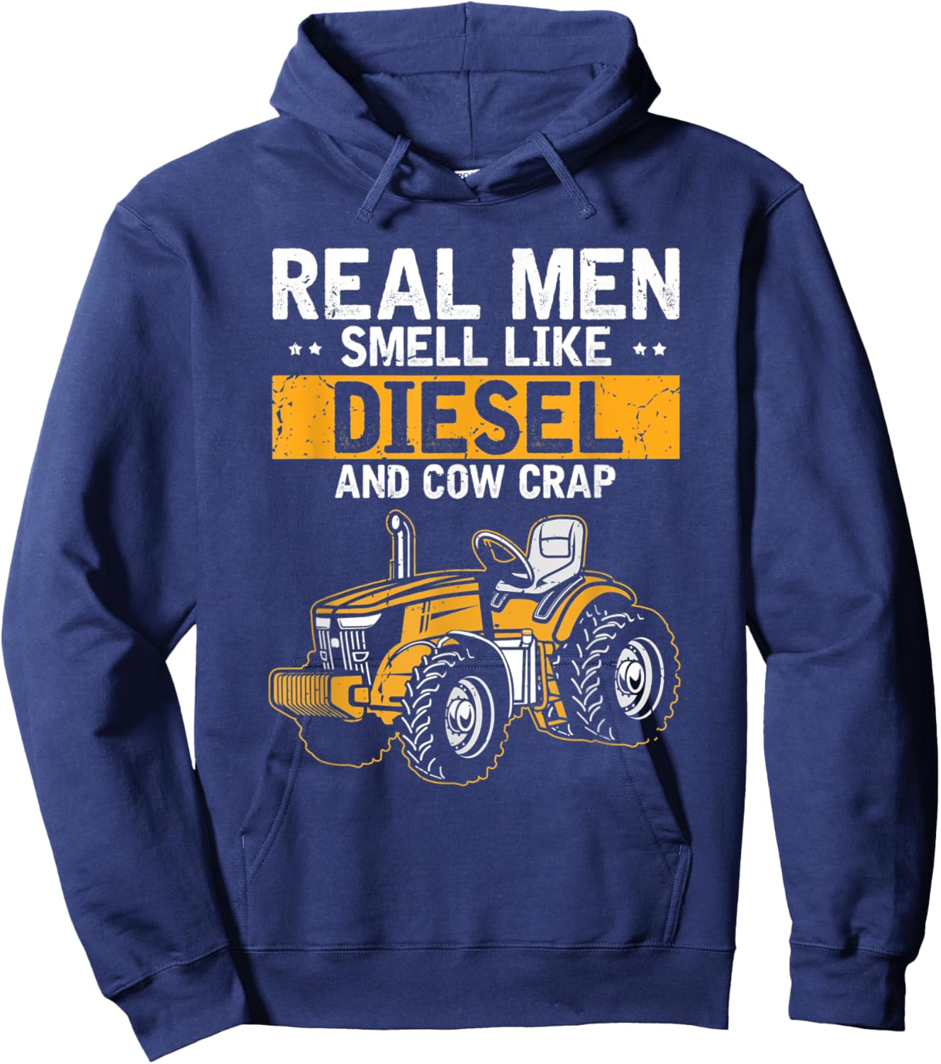Novelty Real Men Smell Like Diesels And Cow Crap Farms Lover Hoodie - Hoodie | Navy