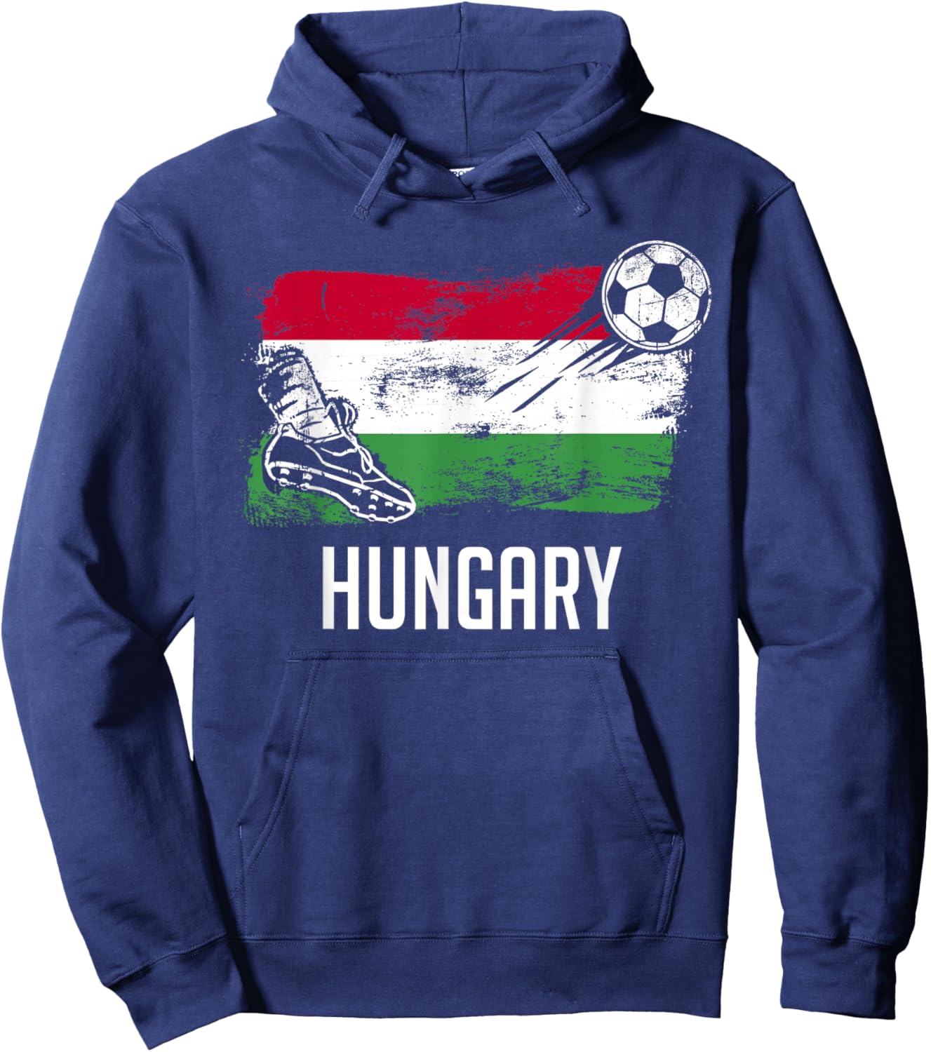 Hungary Flag Jersey Hungarian Soccer Team Hoodie - Hoodie | Navy