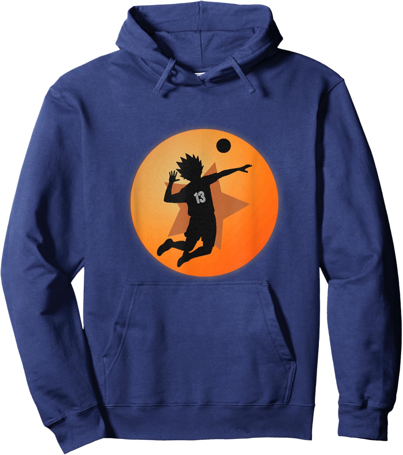 Anime Merch Japanese Number 13 Star Anime Volleyball Hoodie - Hoodie | Navy