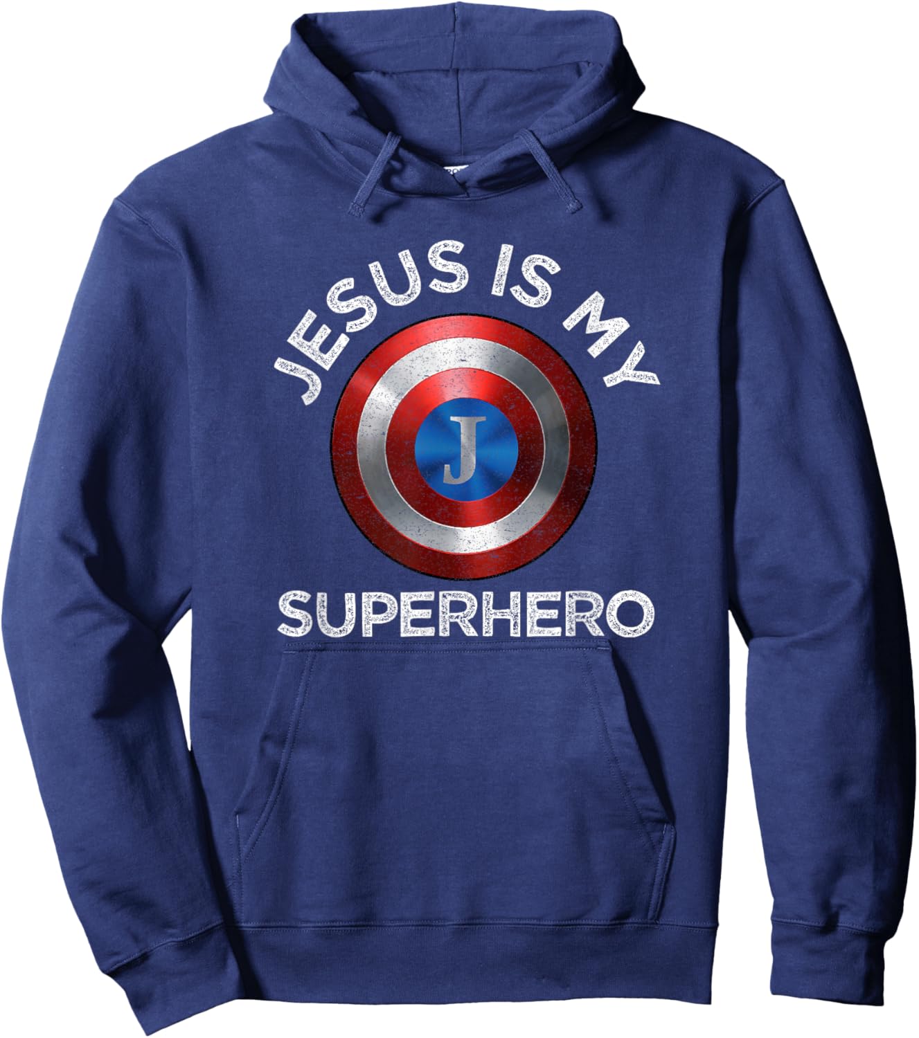 Jesus Is My Superhero Cute Powerful Christian Gift American Hoodie - Hoodie | Navy