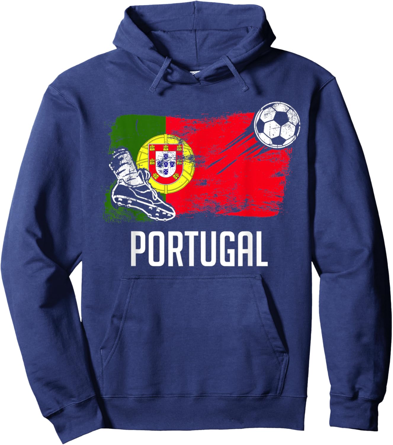 Portugal Flag Jersey Portuguese Soccer Team Portuguese Hoodie - Hoodie | Navy