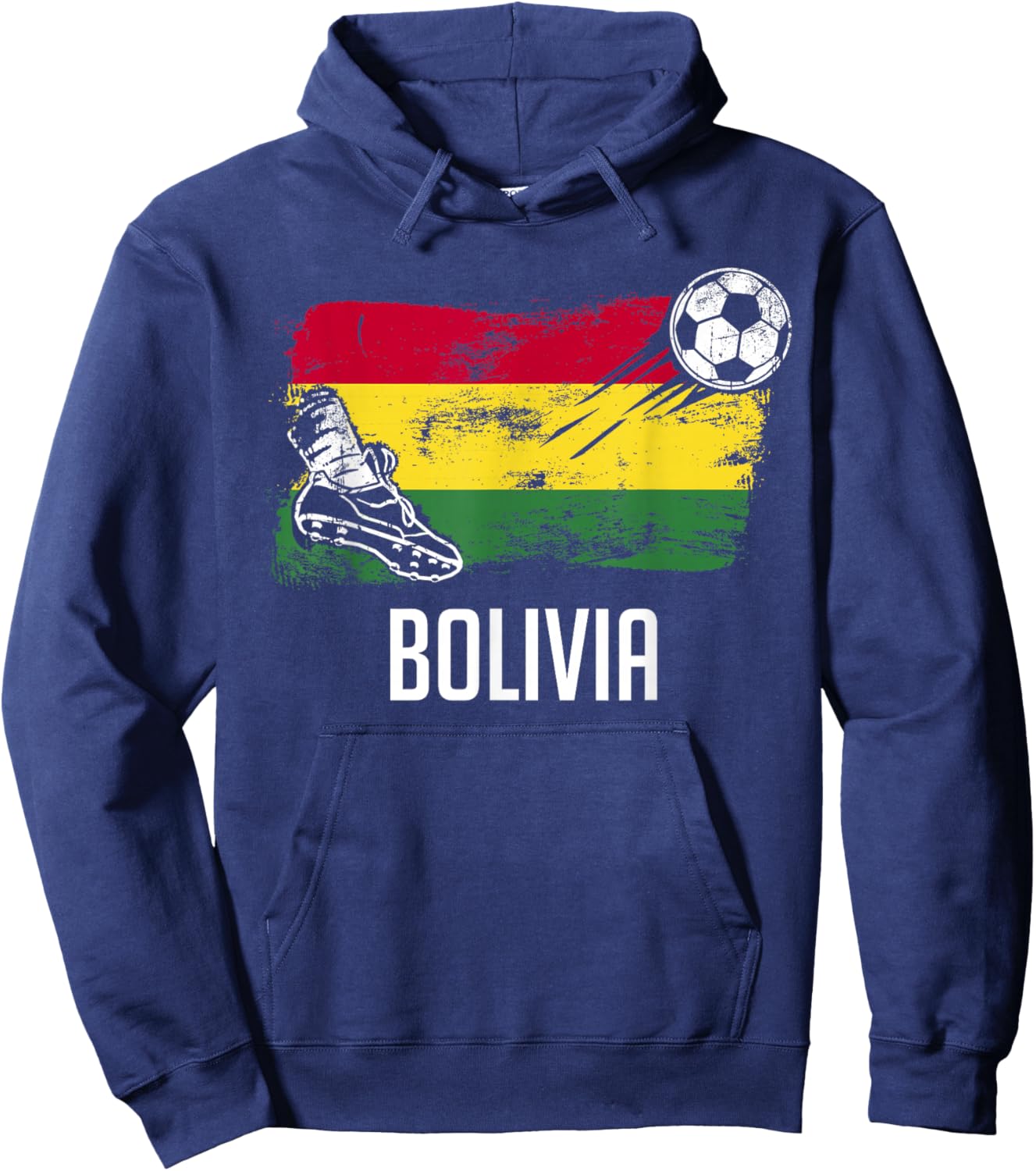Bolivia Flag Jersey Bolivian Soccer Team Bolivian Hoodie - Hoodie | Navy