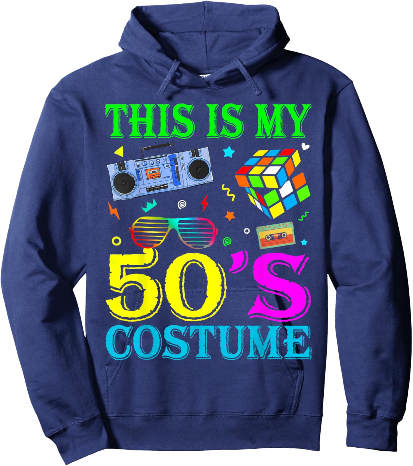 Vintage Matching Halloween 1950s This Is My 50's Costume Hoodie - Hoodie | Navy