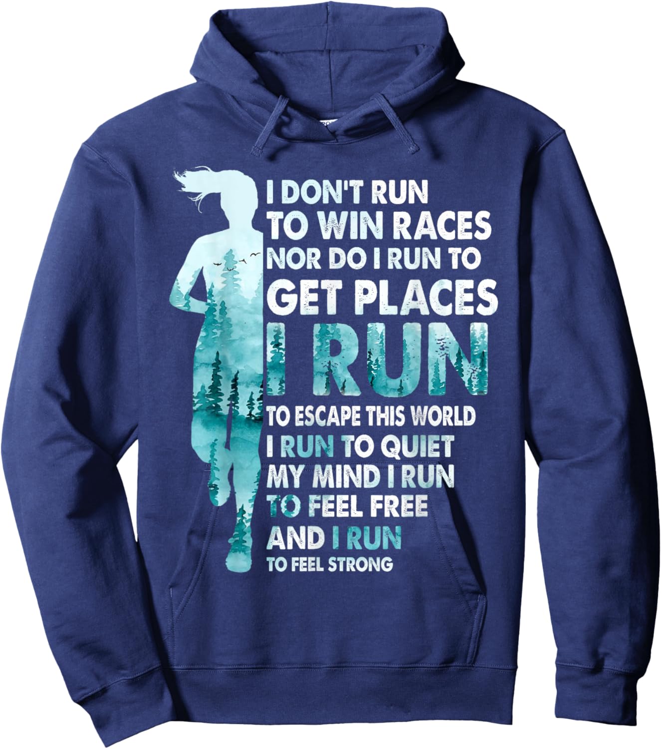 I Don't Run to Win Races I Run to Escape This World Running Hoodie - Hoodie | Navy