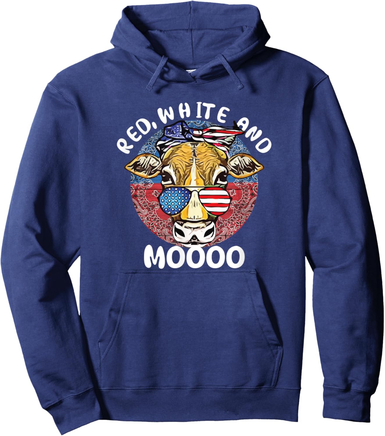 Red White Moo Cow Shirt Farm Clothes Cowgirl Girls Hoodie - Hoodie | Navy