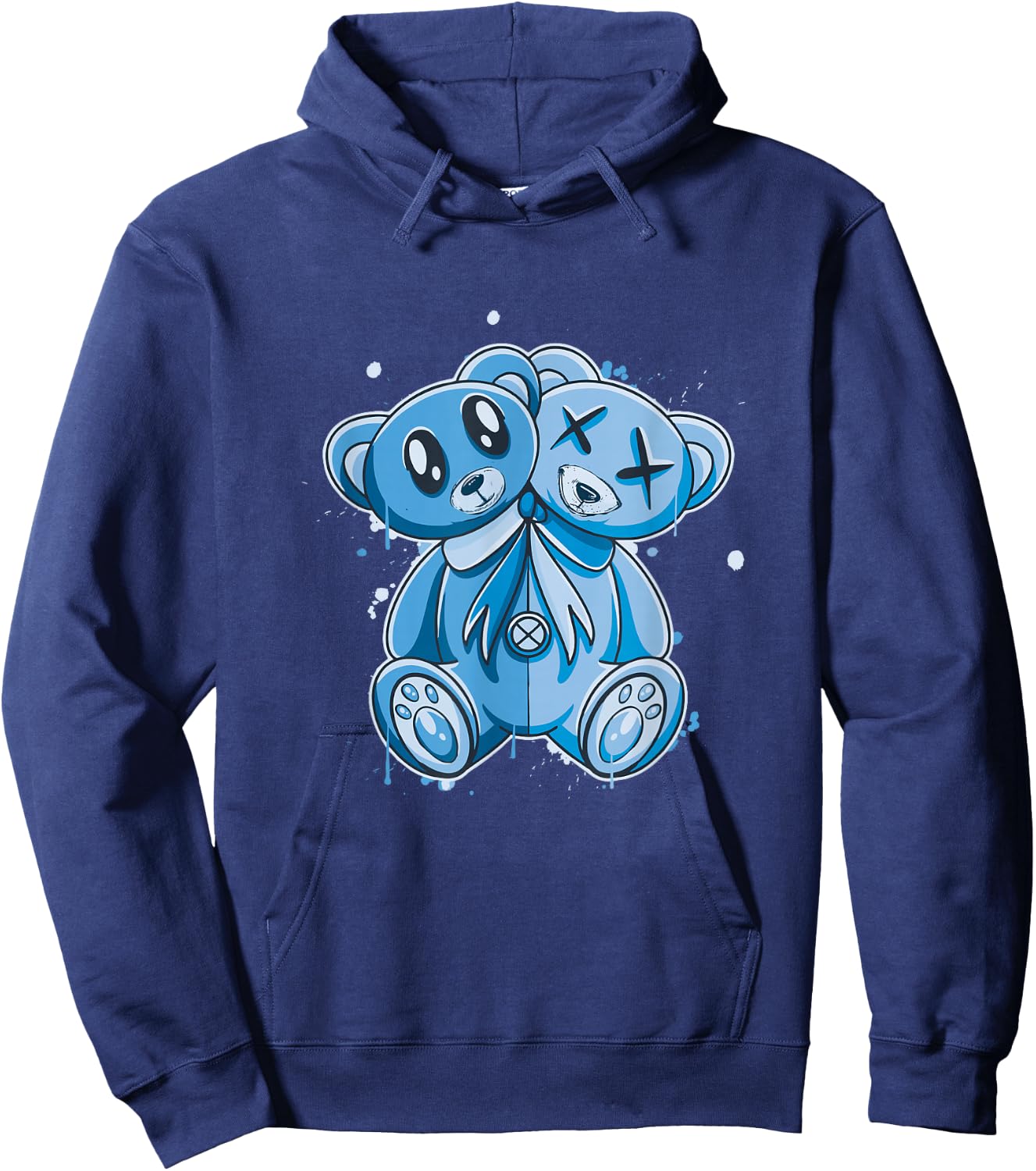 Blue Pick-a-side Blue Color Graphic Hoodie - Hoodie | Navy