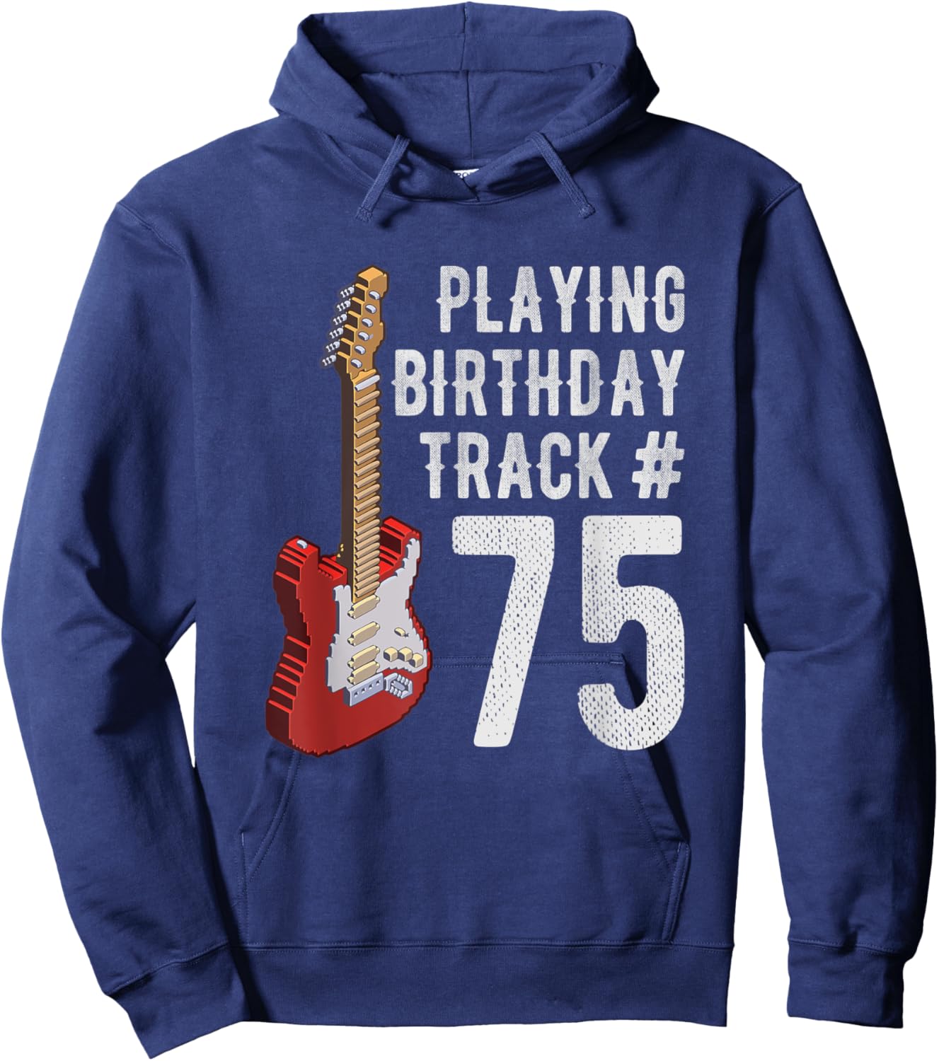 Funny 75th Birthday Guitar Music Lover Birthday Gift Shirt Hoodie - Hoodie | Navy
