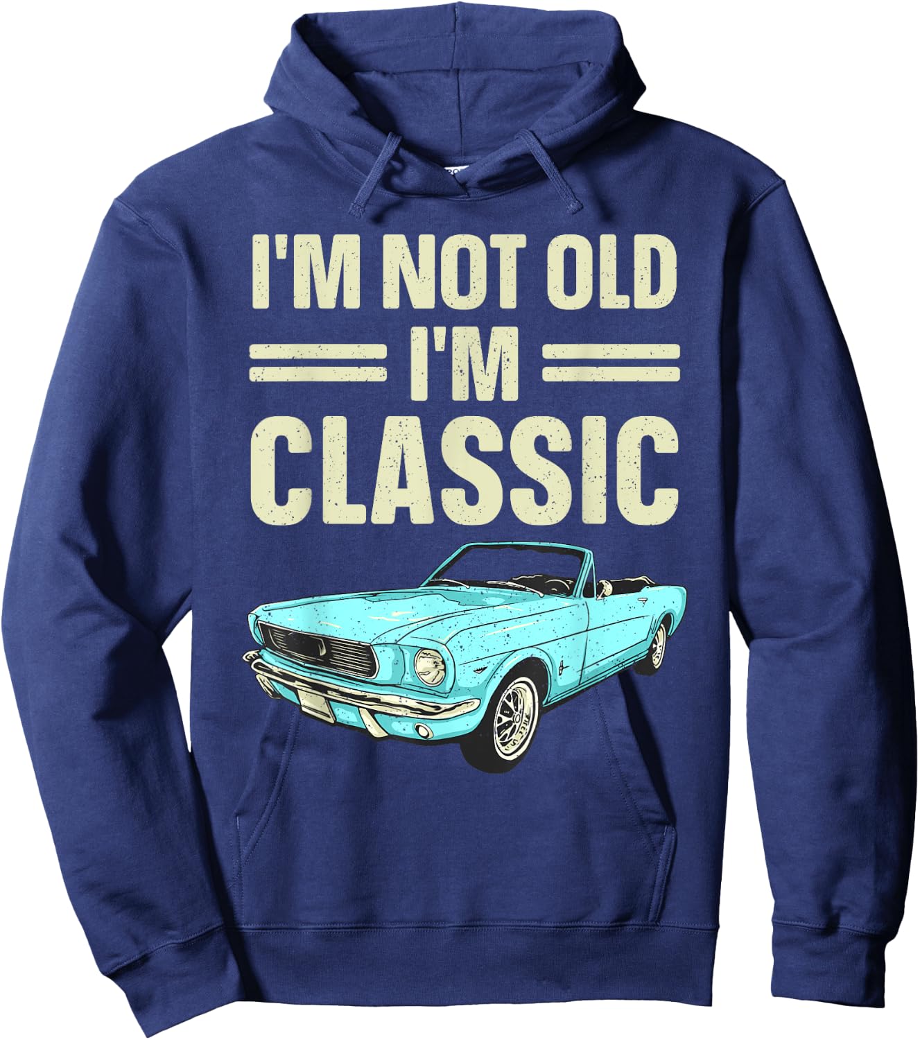 Classic Car Birthday Art For Dad Father's Day Men Birthday Hoodie - Hoodie | Navy