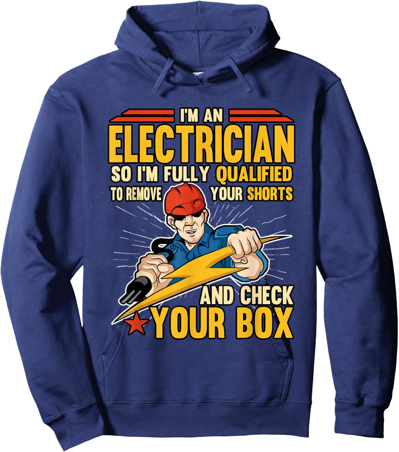 Funny I'm An Electrician Electrical Wire Wiring Installer Hoodie - Hoodie | Navy