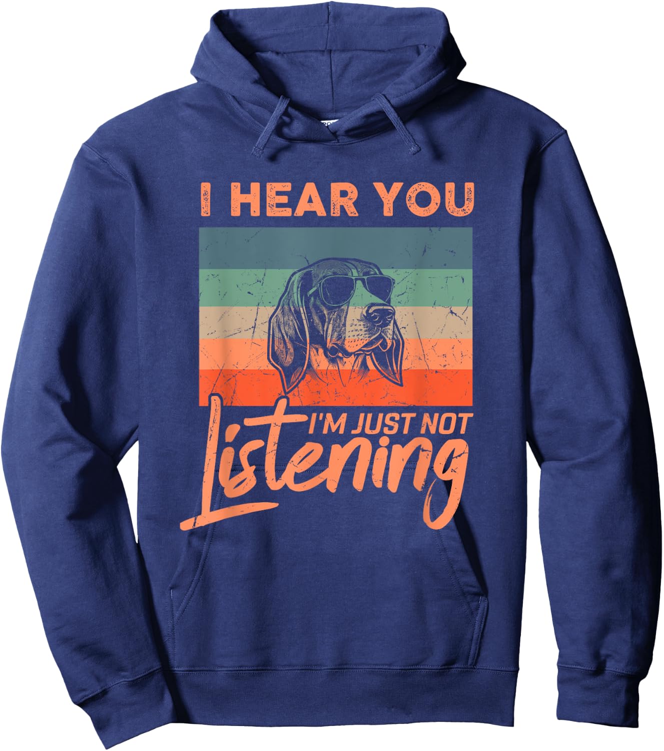 I Hear You I'm Just Not Listening Funny Foxhound Dog Lover Men Women Kids Hoodie - Hoodie | Navy