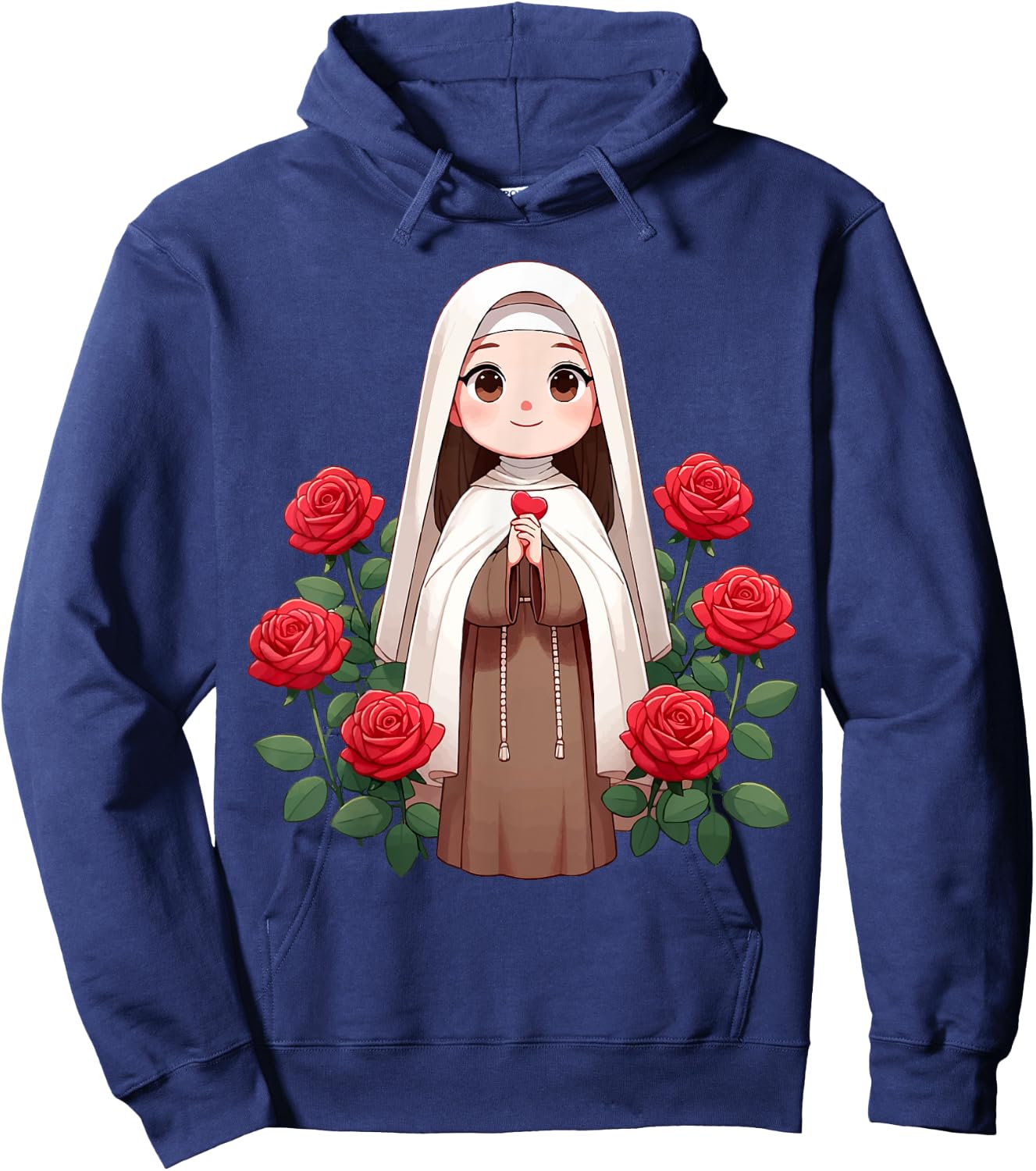 St Therese of Lisieux Kids Little Flower Rose Catholic Saint Hoodie - Hoodie | Navy