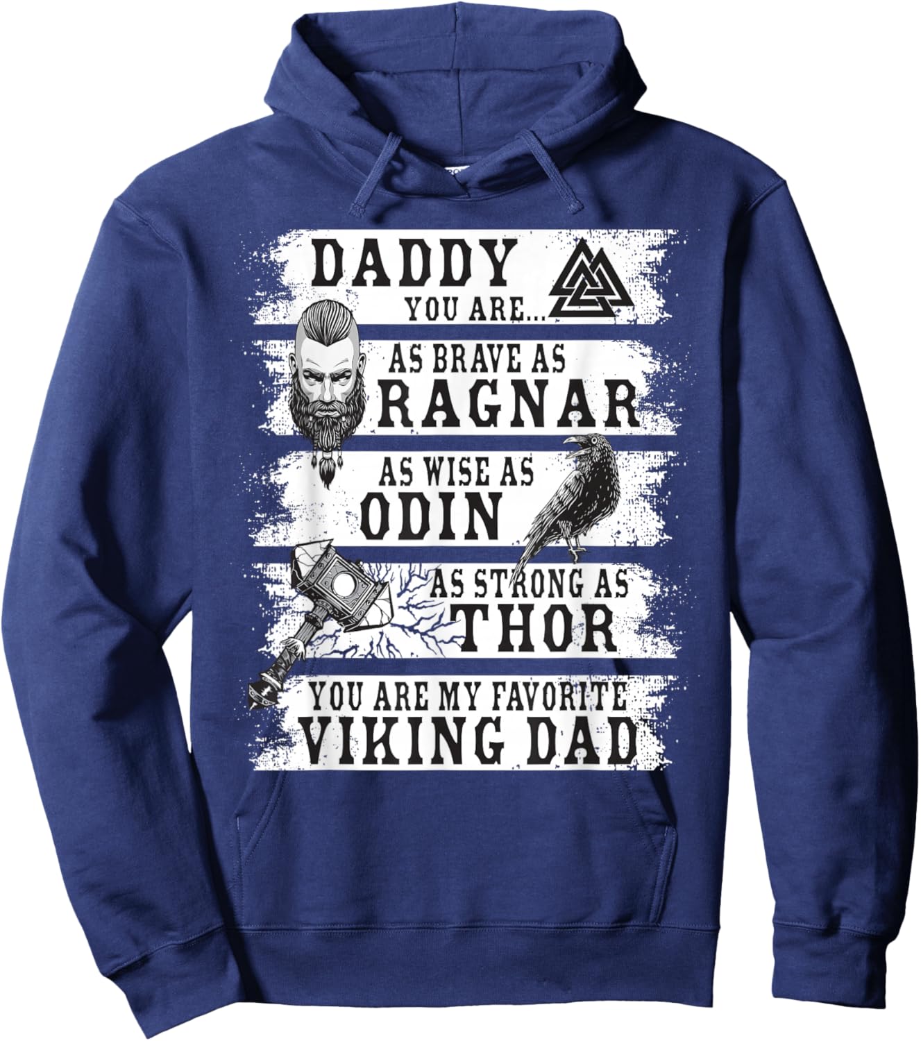 Retro Norse Mythology & Viking Saying - Best Viking Daddy Hoodie - Hoodie | Navy