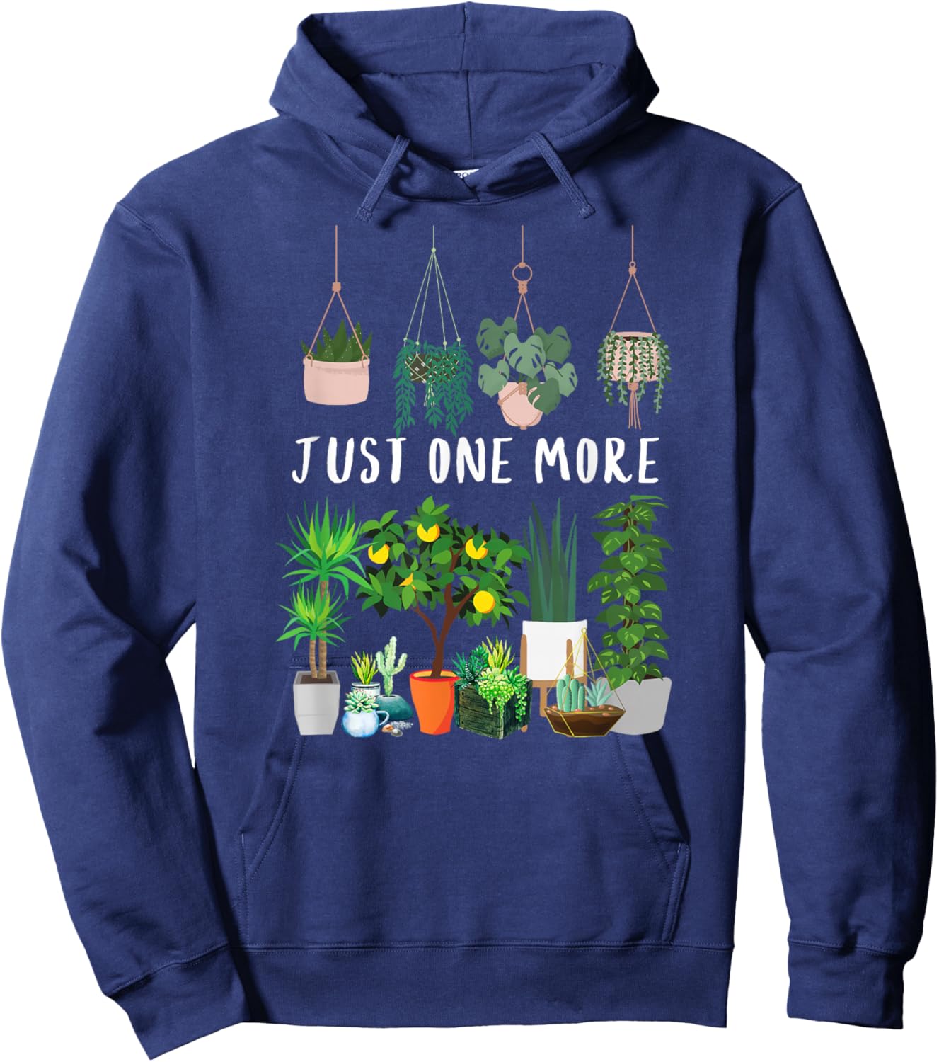 Just one more Plant Lady Mom Indoor Flower Floral Hoodie - Hoodie | Navy