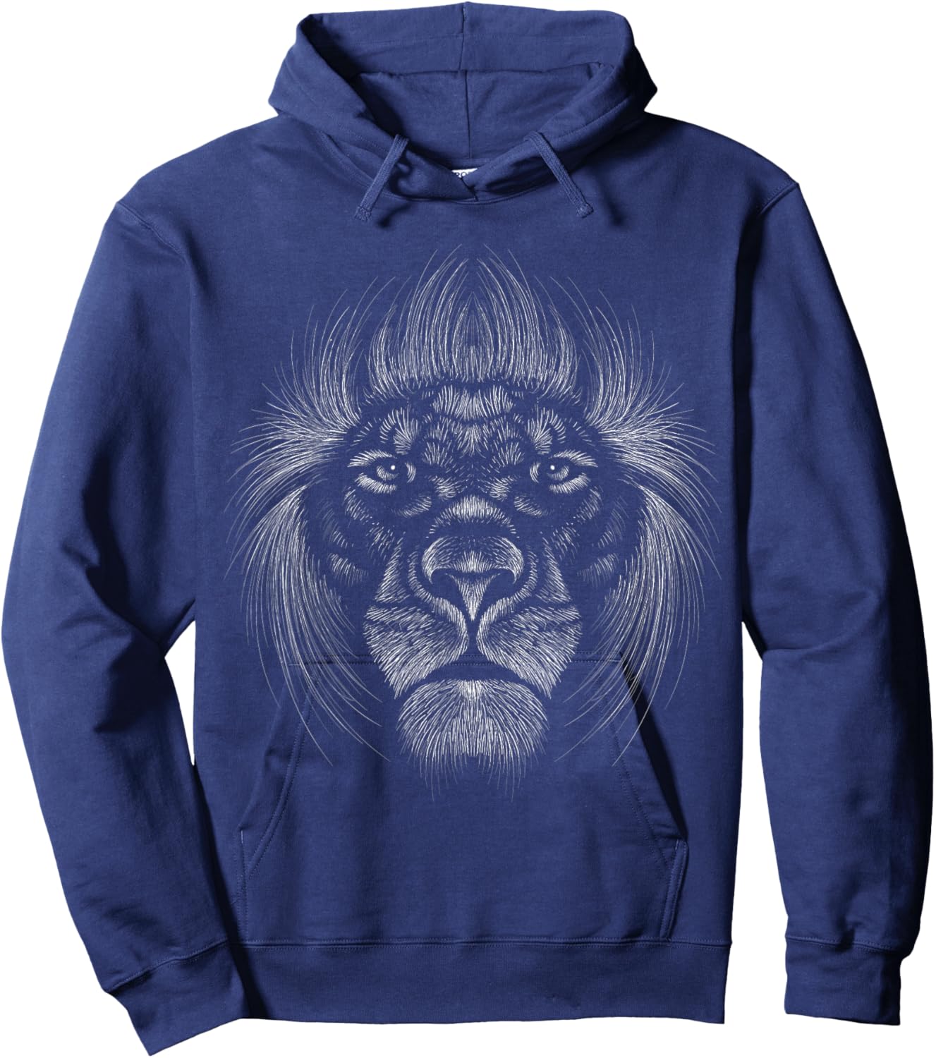 Lion Lover Head Wild Animal black background Theme Hoodie - Hoodie | Navy