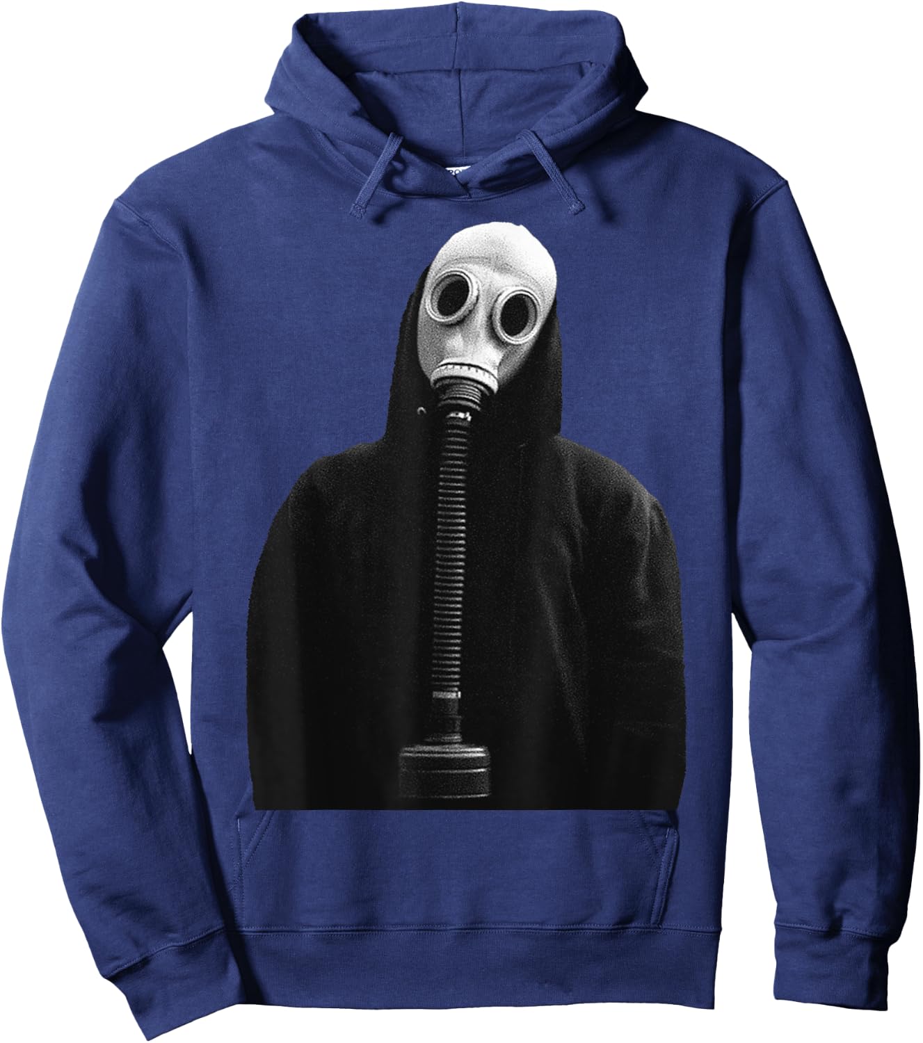 Eagerlys The Man in Black Wearing Gas Mask Vintage Hoodie - Hoodie | Navy