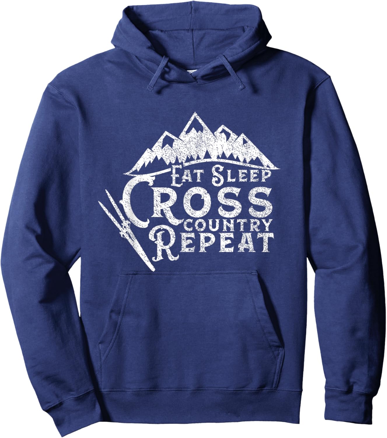 Eat Sleep Cross Country Repeat XC Skiing Cross-Country Ski Hoodie - Hoodie | Navy