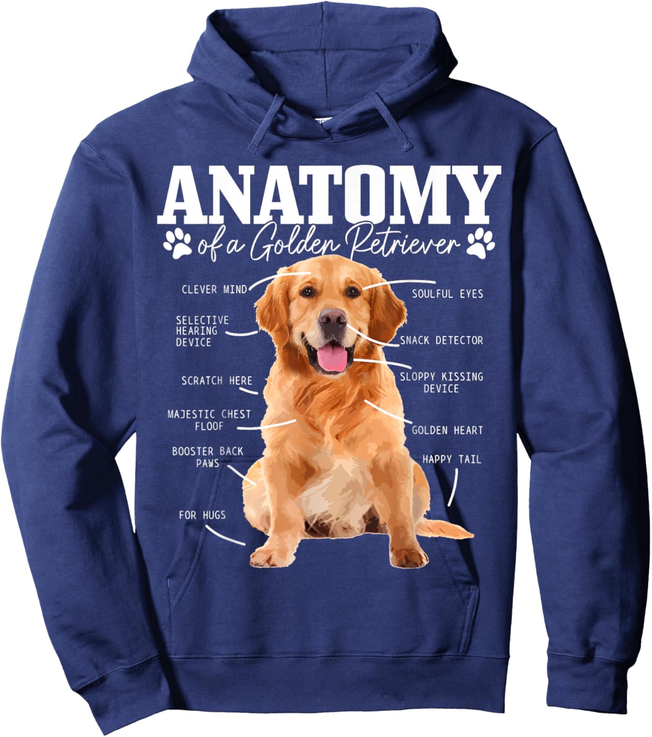Anatomy Of A Golden Retriever Funny Cute Dog Mom Dad Hoodie - Hoodie | Navy