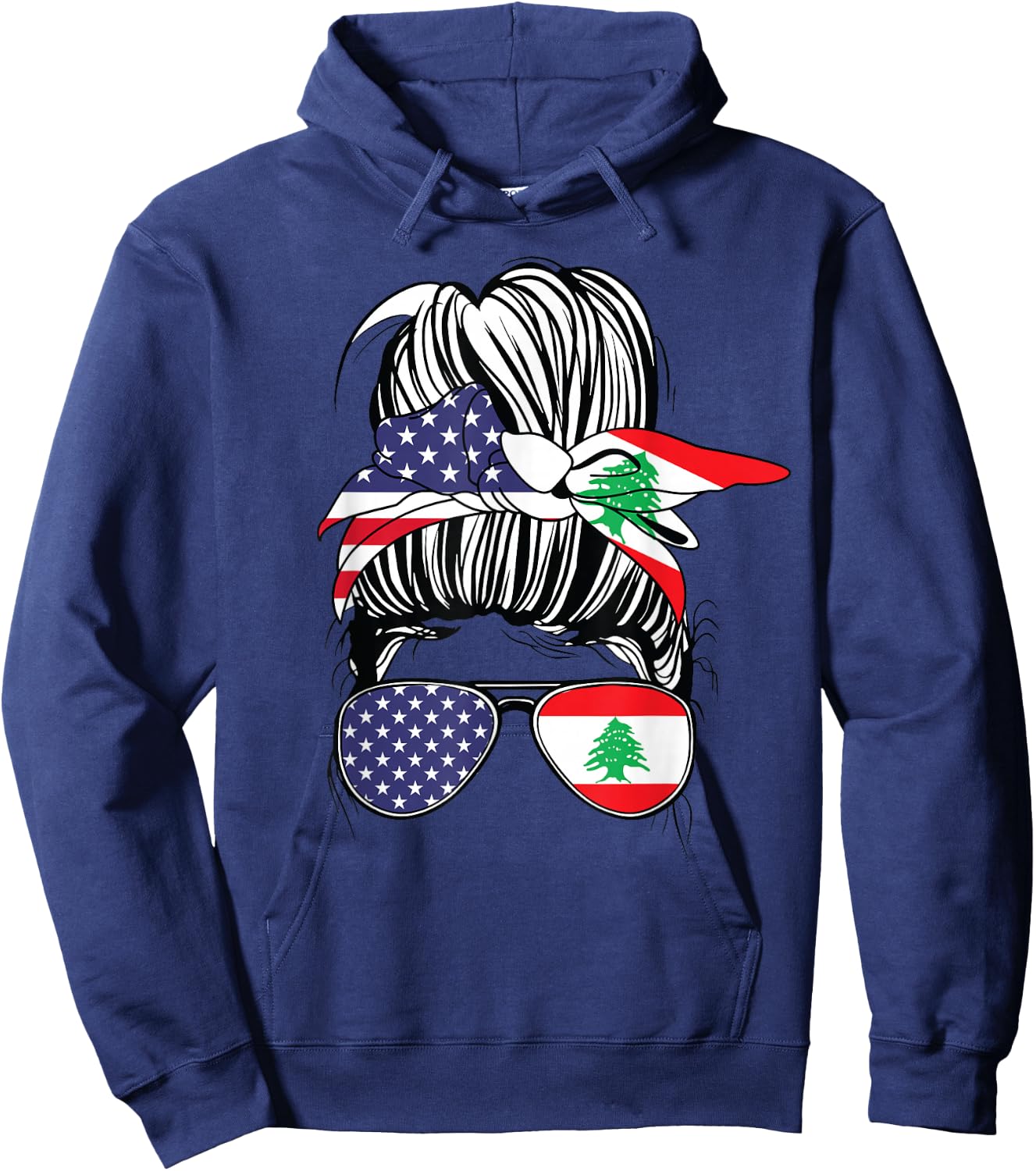 Lebanese American Heritage Lebanese Women USA Girl Lebanon Hoodie - Hoodie | Navy
